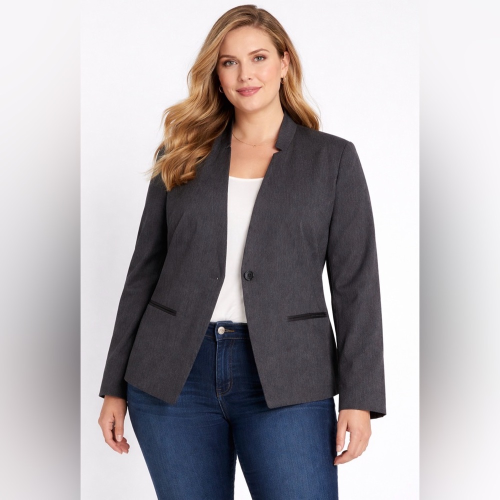 Simply Vera Vera Wang Women’s size XL Charcoal Gray Stretch Blazer(A435)✨